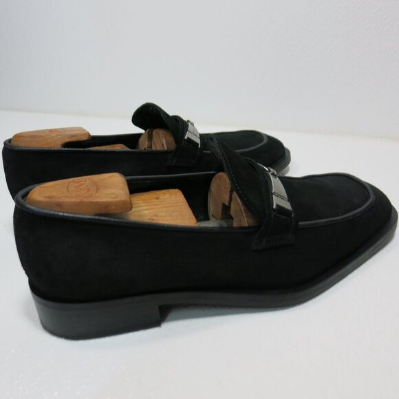 Versace Classic V2 Horse Bit Suede Leather Dress Strap Loafer Men's Shoes 42.5 - Picture 4 of 7